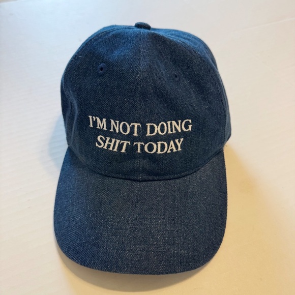 Lovers & Friends “Not Doing Sh*t Today” Denim Hat - Picture 2 of 8